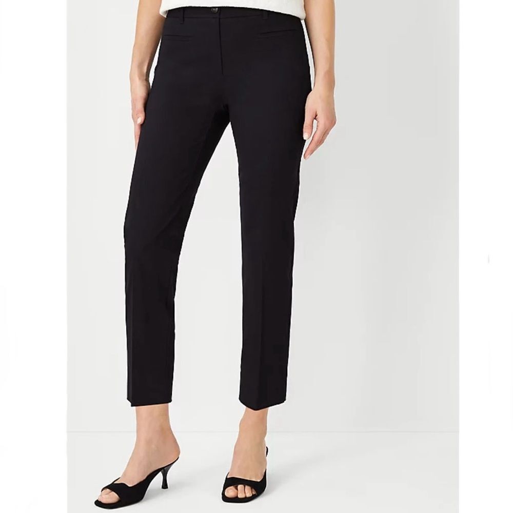 ANN TAYLOR The Cotton Crop Pant Dress Pants Black Size 6